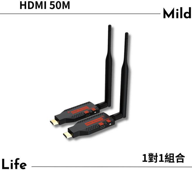 MildLife 無線HDMI 投影器 無線投屏 Netflix, 1個, 50M一對一 金屬款(新)