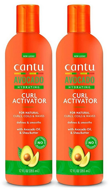Cantu 아보카도 하이드레이팅 컬 액티베이터 크림 순수 시어 버터 함유 355ml(12온스) (2팩)