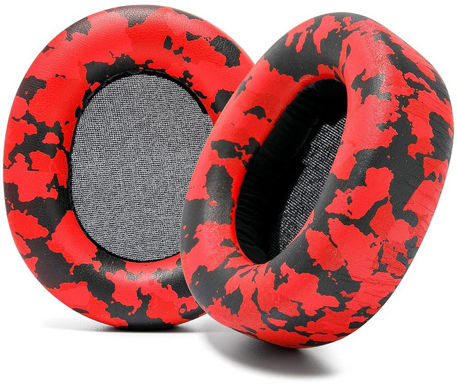 호환 WC Wicked 쿠션으로 제작된 스틸 시리즈 아크티스 노바 프로 무선용 교체 이어패드 업그레이드 내구성 두께 부드러운 가죽 방음 개선 블랙, Red Camo, Red Camo