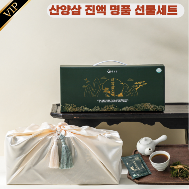 [ 선물세트 ] 고농축 산양삼 선물세트 액기스 즙 효도선물, 1세트, 30정