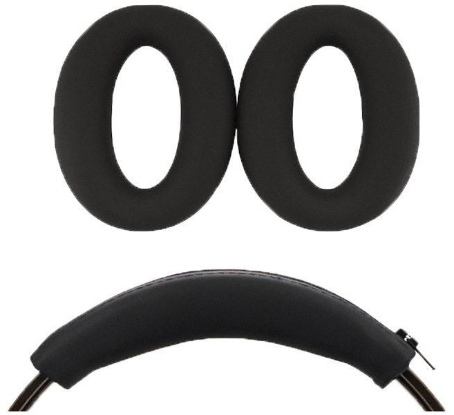 헤드폰호환용 헤드빔 이어패드 부드러운 이어커버용, 1개, 블랙 헤드밴드 지퍼 2개 세트