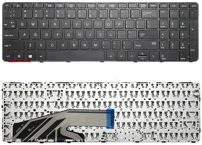 노트북 키보드 교체용 교체 HP 650 G2 G3 655 450 G4 455 470 호환, Black, 1개