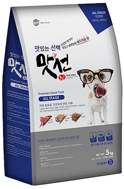 맛선 양고기 연어 습식사료 중소형견용 작은알갱이 100g x 50p, 양+쌀, 5kg, 1개 - 쿠팡