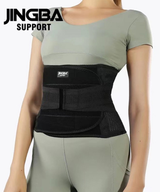 JINGBA 이중 쪼임 지지대 얇은 밴드 복대 허리보호대 헬스 리프팅벨트, 1개