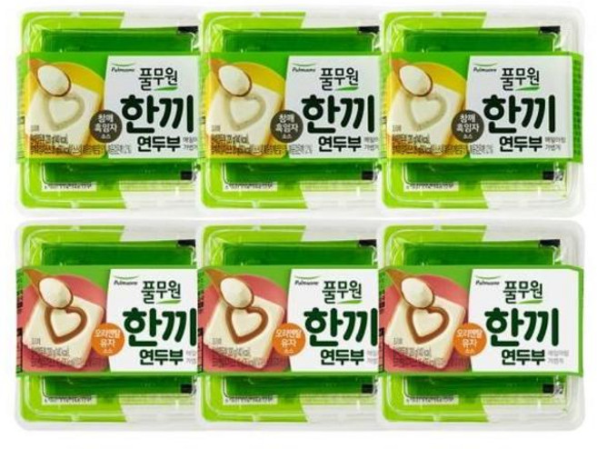 풀무원 든든한끼 혼밥 한끼연두부 2종 참깨흑임자+오리엔탈유자 118g 12개