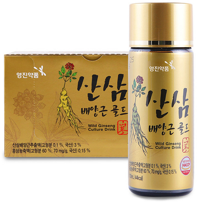 영진약품 산삼배양근 골드 홍삼 함유 프리미엄 활력 음료, 20개, 100ml
