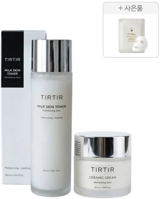 티르티르 밀크스킨토너+도자기크림+비타민C 마스크팩 증정, 2세트 - 쿠팡