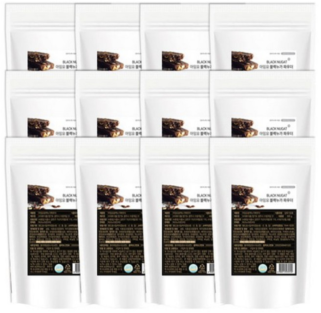 아임요 블랙 누가파우더 500g / 누가바 누가쿠키 누가사탕 누가크래커 누가크림라떼, 12개