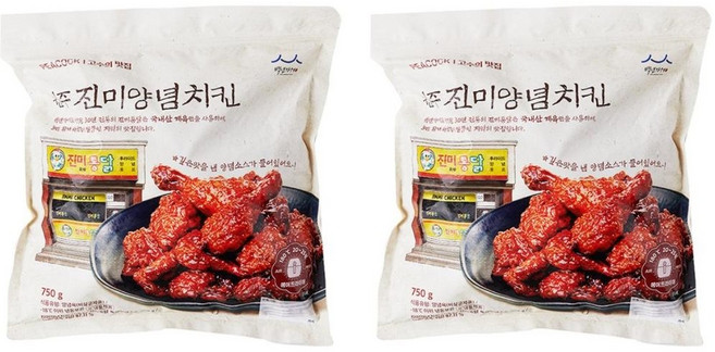 피코크 바삭함이 일품인 원주진미양념치킨 750g 냉동
