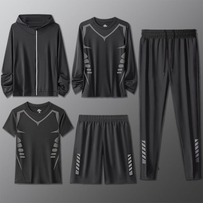 클라우드벨 남성 드라이핏 소재 달리기 헬스 라이딩 트레이닝 기능성 운동복 5종세트