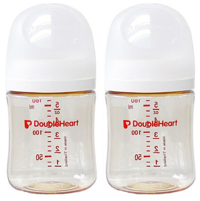 더블하트 모유실감 3세대 PPSU 베이직 젖병 트윈팩, 1세트, 제뉴인화이트, 160ml