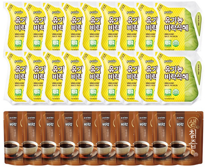 유기농 식혜 110ml x18개 + 생칡즙 100ml x10개, 1세트, 2.98L