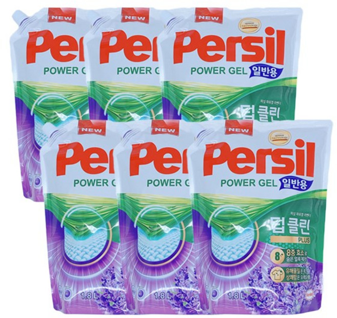 퍼실 라벤더젤 플러스 일반용 리필, 1.8L, 6개