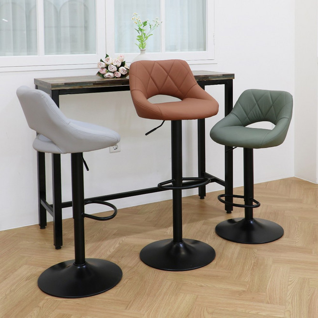 체어센스 린지 고상A 바체어 아일랜드 식탁 홈바 바텐 높은 카페 업소용 바 빠 의자, 고상A그레이, 2개
