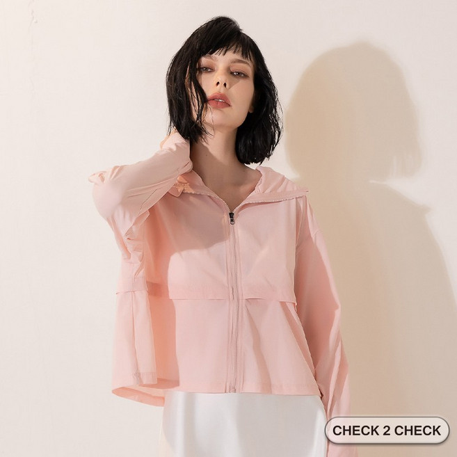 Check2Check 抗UV 輕短版 涼感外套 防曬外套【CB00-100020】