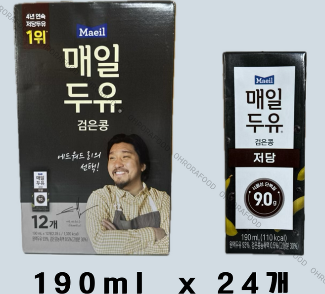 매일두유 검은콩, 190ml, 24개