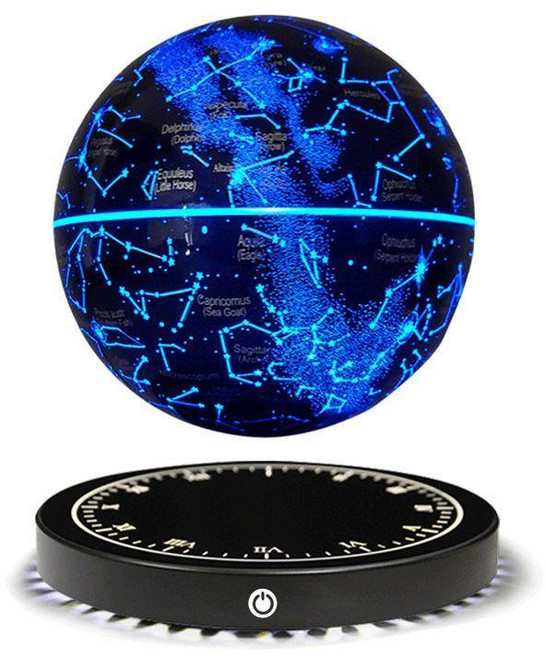磁懸浮燈 星光球氛圍燈 家居創意擺件 自轉星空球 黑科技磁懸浮 酷炫擺件, 6寸星光球