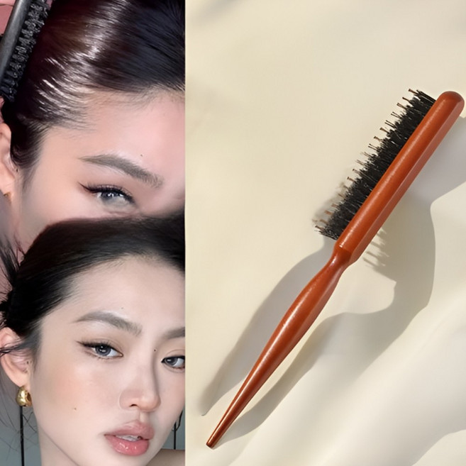 브러쉬 스타일링 잔머리정리 볼륨 뿌리 돈모 업스타일 브러시 슬릭번헤어 백콤, 1개, 돈모 브러쉬