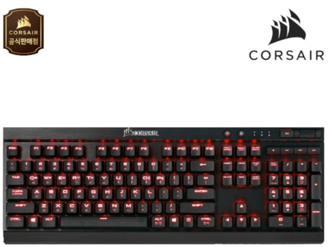 CORSAIR K70 Lux 게이밍 기계식 키보드 적축 Red LED (한글 104키 배열), 1개