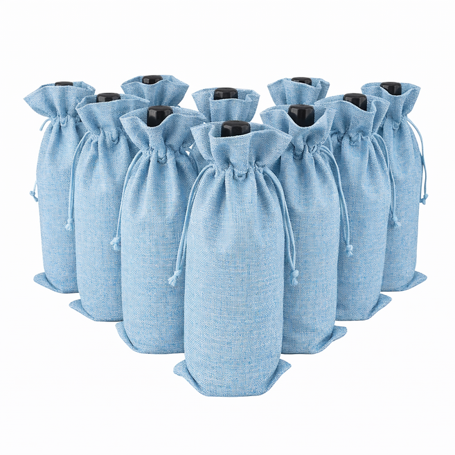 유리병 와인병 스윙병 포장 답례품 선물 포장 와인병 파우치 케이스 10매, 레이크블루10P