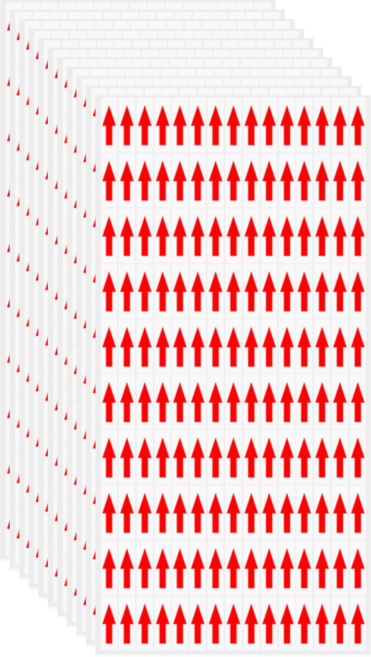 1500개입 하자표시 화살표 스티커 10x30mm, 1개, 레드(S1114) 1500개