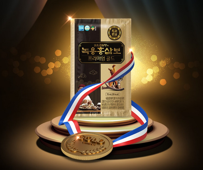 김오곤 녹용홍삼보 프리미엄 골드 4박스 홍삼 녹용 건강즙 기력회복, 30