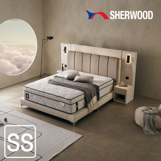 SHERWOOD 드리엘 호텔 평상형 LED 패브릭 침대프레임 SS(슈퍼싱글), 옐로우04