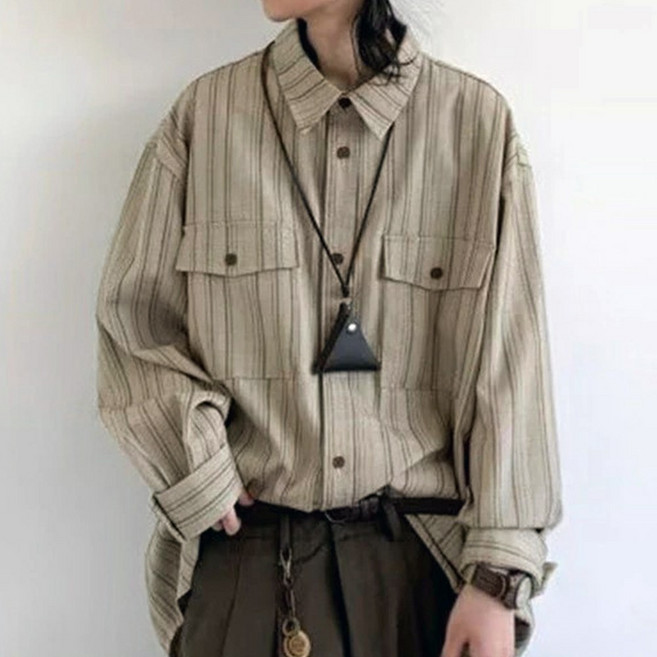 스몰더 남자 루즈핏 댄디 긴팔 셔츠 남방