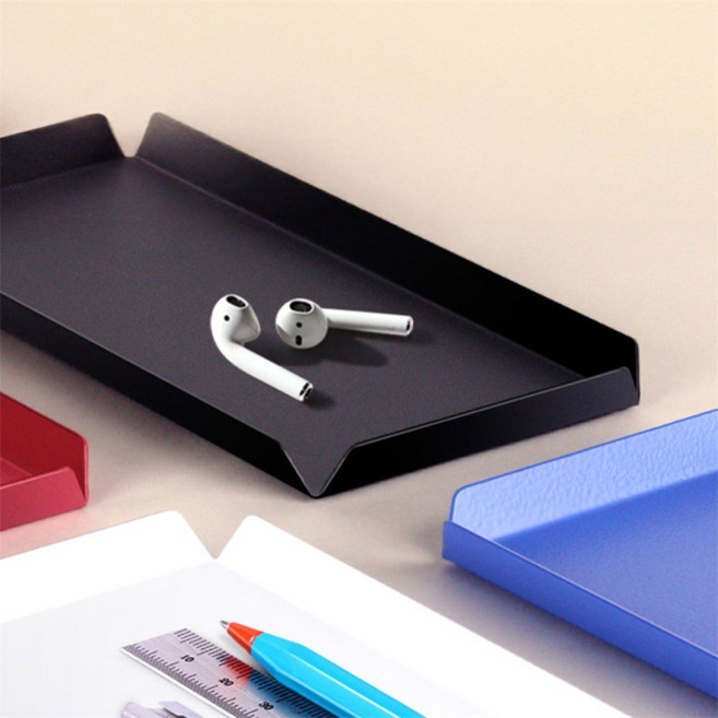 두루픽 철제 펜접시 펜트레이 책상정리 접시 필기구 꽂이 펜레스트, 화이트 MW-678