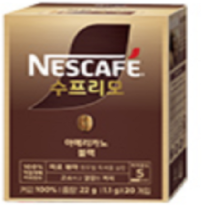 네스카페수프리모 아메리카노 블랙, 1.1g, 20개입, 1개