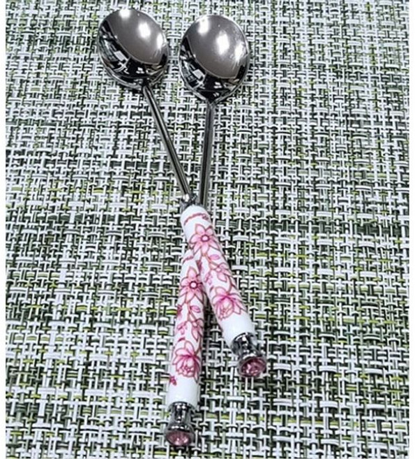 수저 숟가락 디저트 커피 티스푼 머들러 핑크 1P