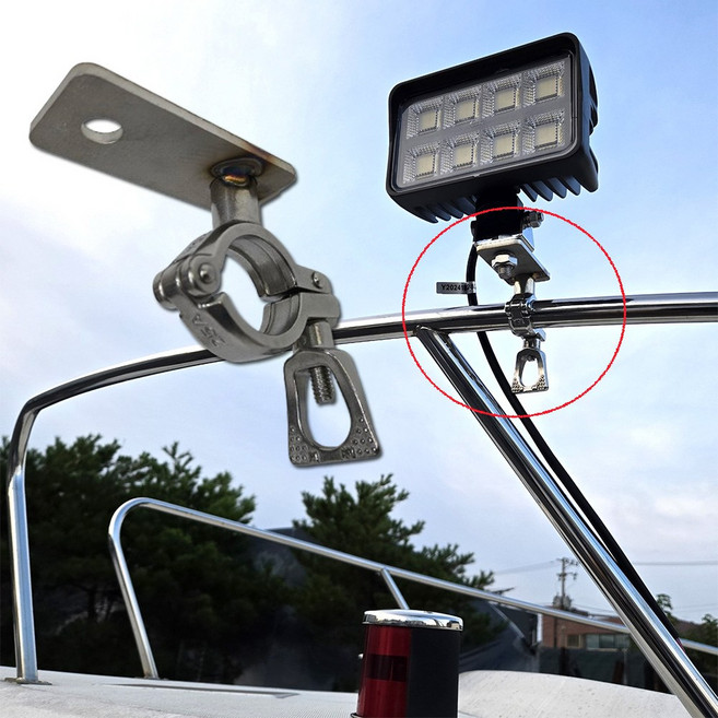 스텐 파이프 행거 홀 브라켓 보트 핸드레일 써치라이트 선상 받침대 고정 장치, 은색