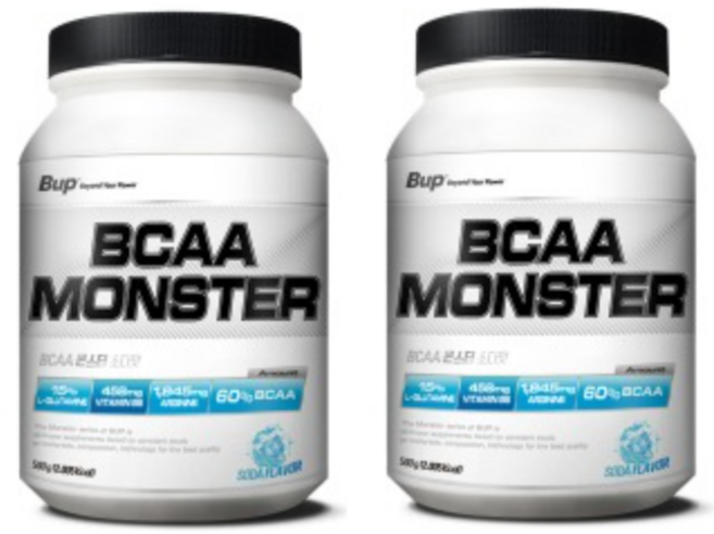 BUP BCAA몬스터 소다맛 류신 아미노산 헬스보충제 BCAA, 500g, 2개