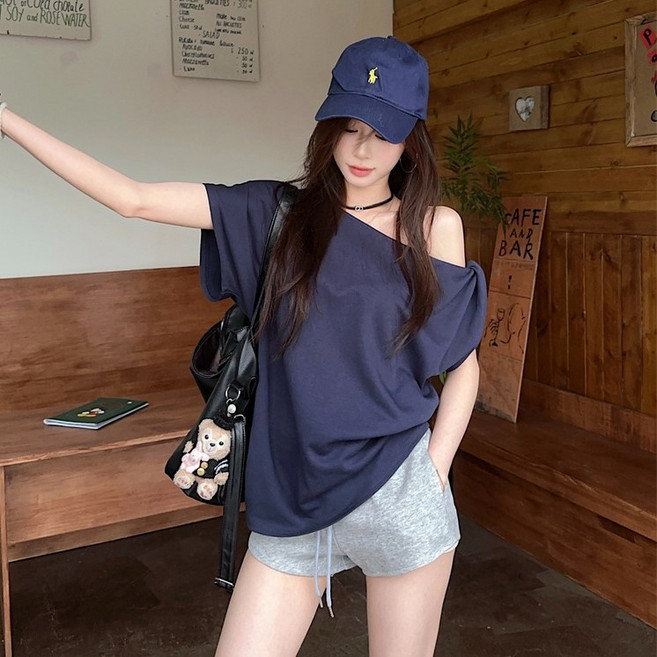 [Bahn 4컬러] 레나 오프숄더 여성 반팔 티셔츠