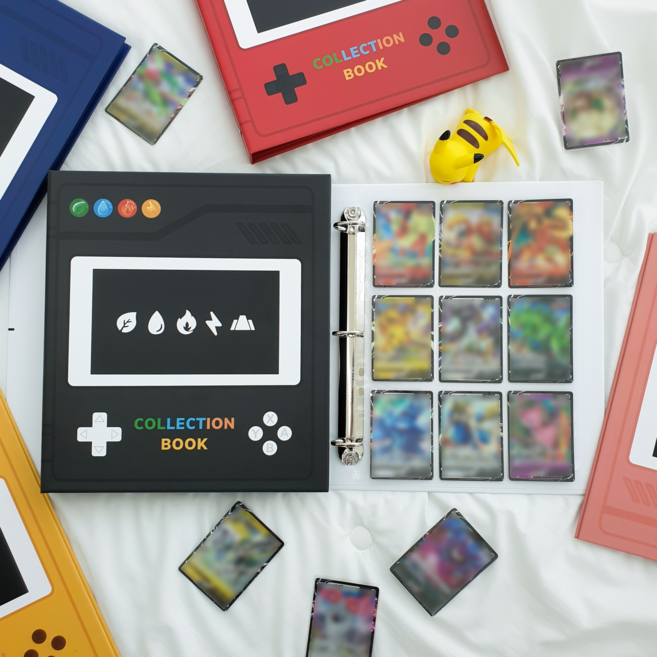 포켓몬 카드 앨범 보관함 케이스 정리 도감 바인더 블랙 북 커버, 세트) 딥블랙 씰북(카드속지 10장포함)