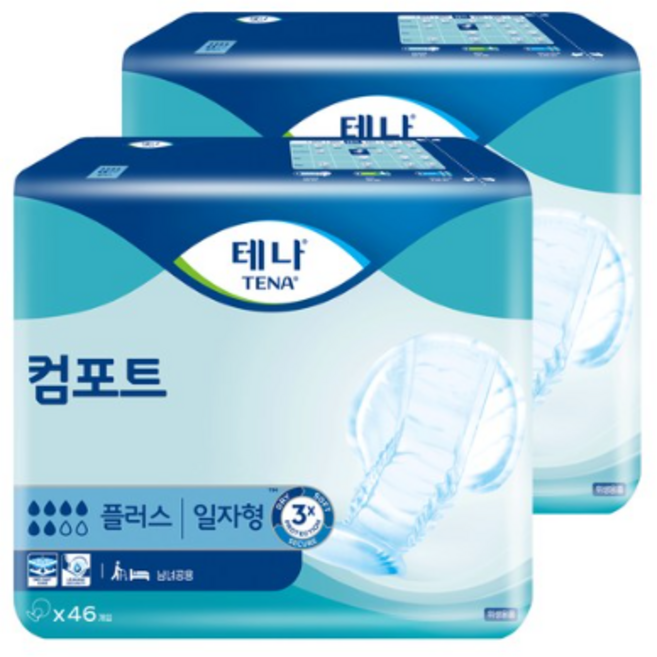 테나 컴포트 플러스 일자형 성인기저귀 남녀공용, 92개