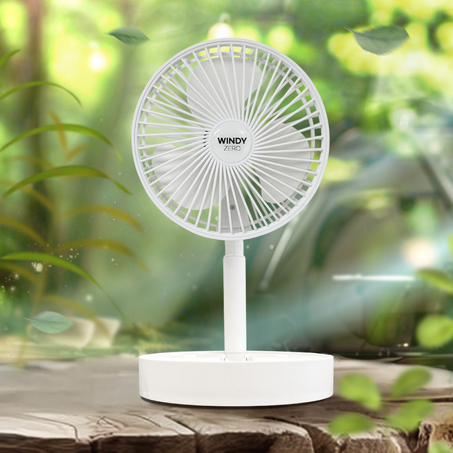 몬스터엑센 윈디제로2 접이식 무선선풍기 탁상용선풍기 미니선풍기 써큘레이터선풍기, 화이트