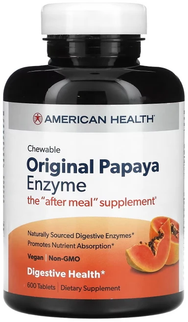 American Health Original Papaya Enzyme 아메리칸 헬스 츄어블 오리지널 파파야 엔자임 600정, 1개, 기본 - 쿠팡