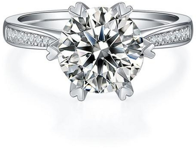 모이사나이트 1.5캐럿 2캐럿 3캐럿 반지 하트6프롱 데일리반지 실버S925 화이트골드도금 GRA인증