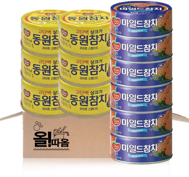 동원 참치 90g 기획세트(살코기참치 +마일드참치 ), 1.08kg, 1세트