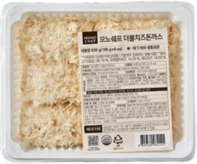바이오마켓_모노쉐프 더블치즈돈까스 630g, 1개