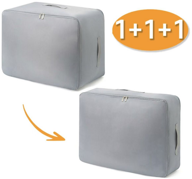 1+1+1 이불 압축 특대형 파우치 대용량 부피순삭 패딩 실크 이불 정리함 겨울 옷 바지 포장팩 캠핑이불가방 3개세트, 3개입, 1개