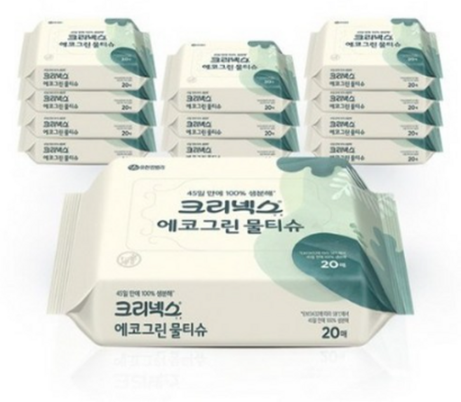 크리넥스 에코그린 물티슈 휴대용, 24개