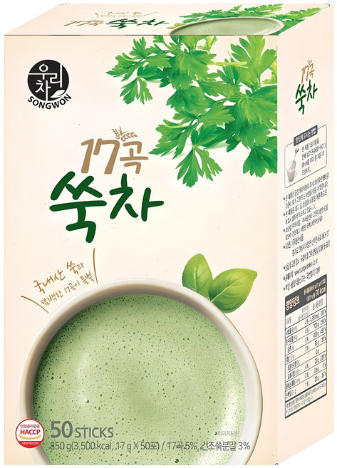 우리차 17곡쑥차, 17g, 50개입, 1개