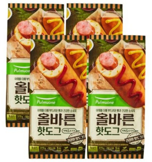 풀무원 올바른핫도그 75g 5입x4봉총20개