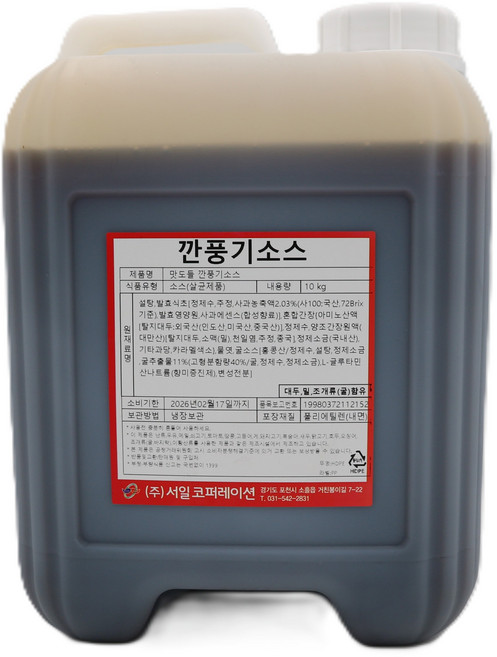 [서일] 맛도들 깐풍기 소스 10kg, 1개