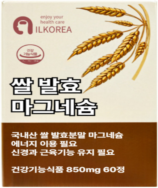 쌀발효마그네슘 영양제 식약청 인증, 1개, 30회분