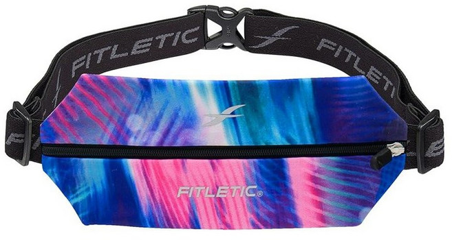 Fitletic Active Lifestyle 패니 팩 및 미니 스포츠 러닝 벨트 남성 및 여성용 - 경량 로우 프로파일 - 매우 부드럽고 확장 가능한 라이크라 파우치 - 모, 플레어