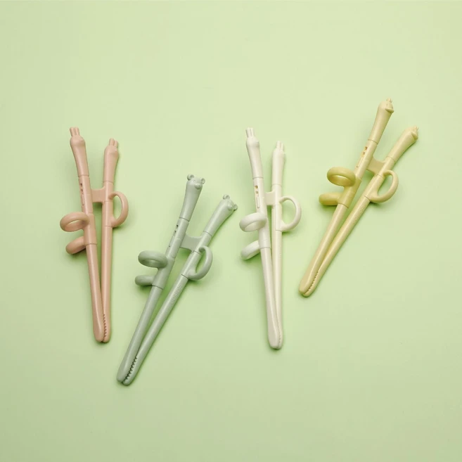 에디슨 스스로 미니 젓가락 2종 세트 곰돌이, MINT, IVORY, 1세트 - 쿠팡