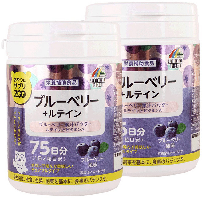유니마트 블루베리 + 루테인 츄어블, 2개, 150정
